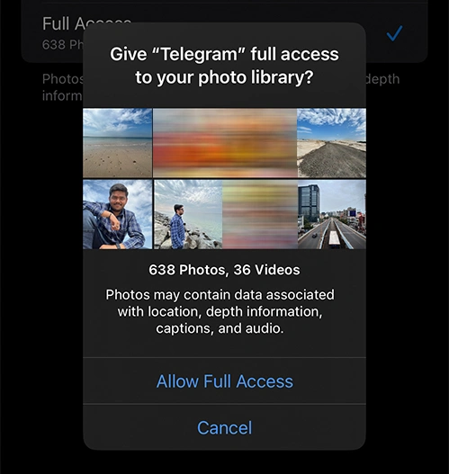 Allow Full Access Photo in iPhone