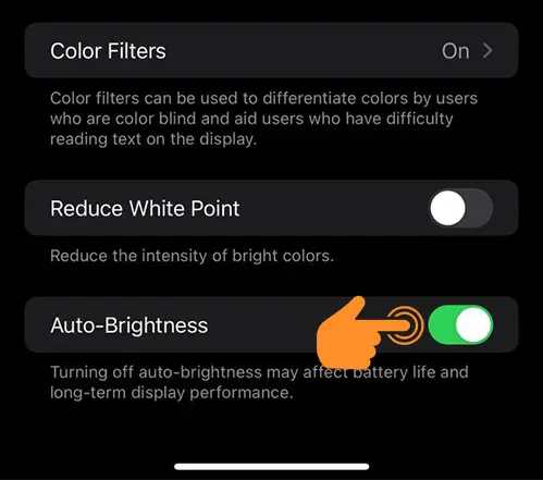 Auto-Brightness setting on iPhone