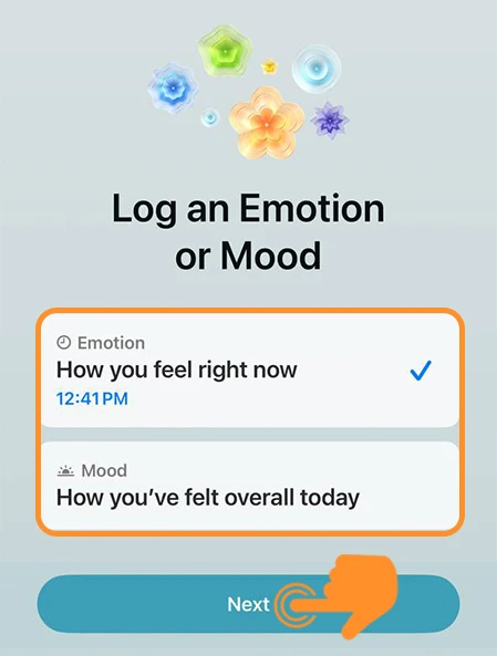 Choose your Log Emotion or Mood
