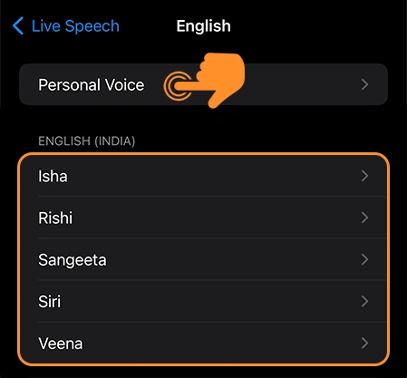 Choose your voice for live Speech in iOS 17