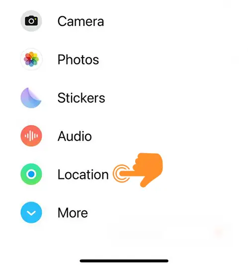 Click on Location in iMessage app