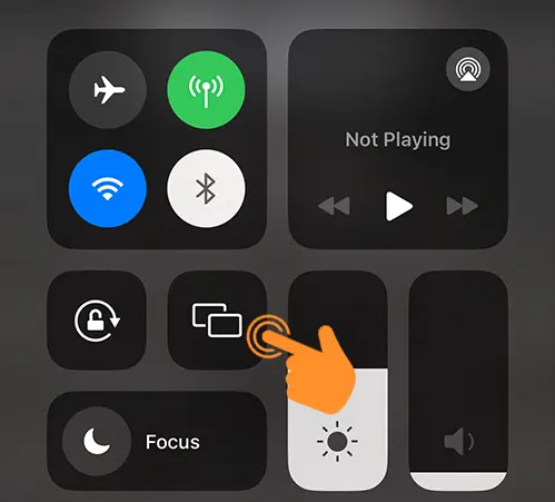 Click on Screen Mirror in iPhone control center