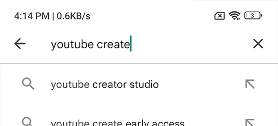 Download YouTube Create App Step 2