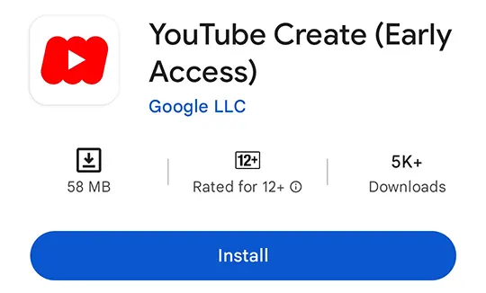 Download YouTube Create App Step 4
