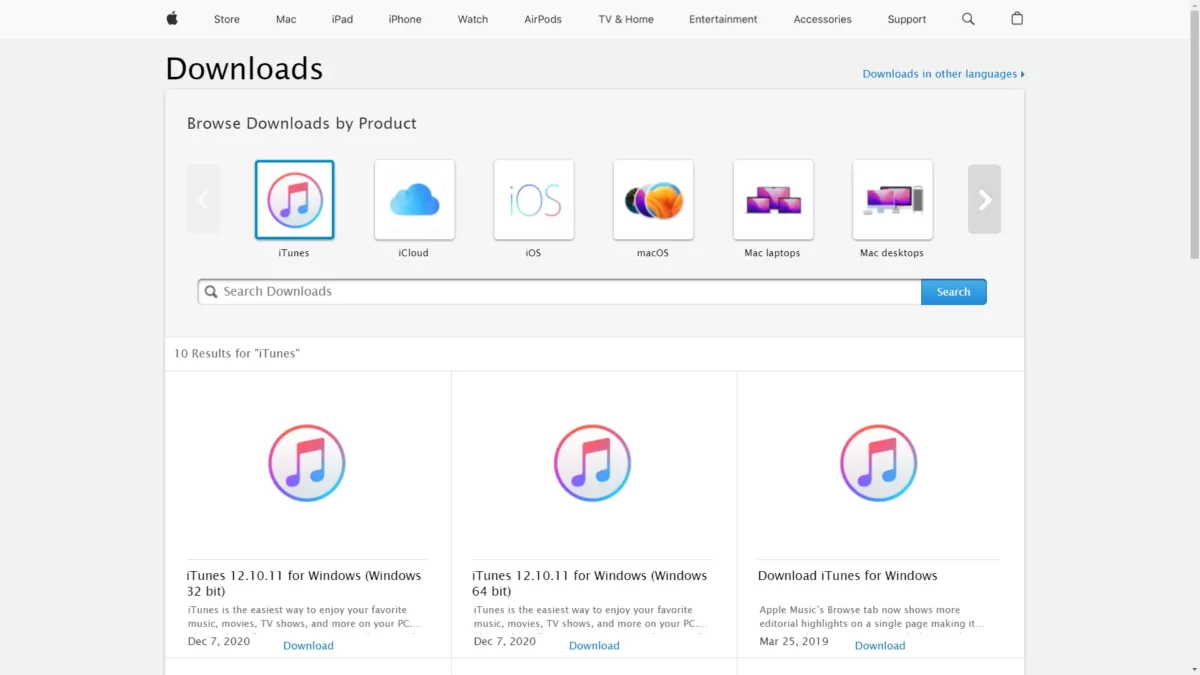 Download and Use Older Version of iTunes