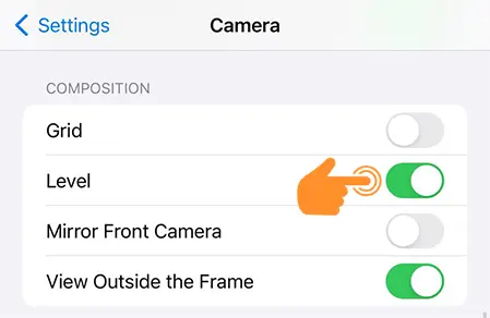 Enable Camera level feature for Straighten Shooting Angle