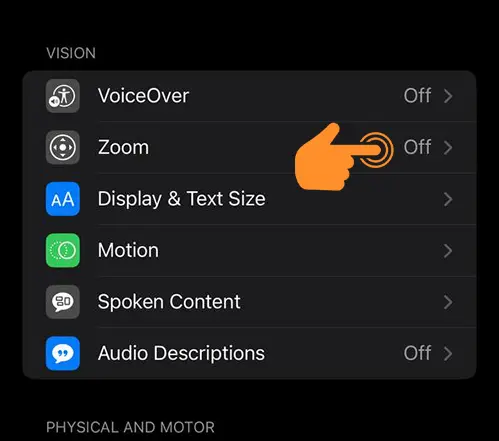 Open Zoom settings on iPhone