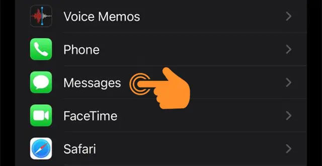 Open messages settings on iPhone