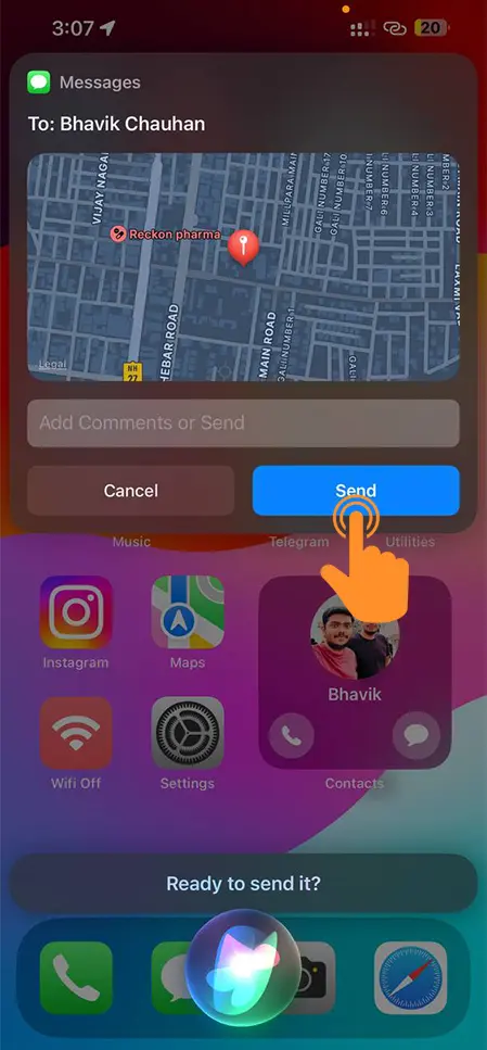 Quick Location Sharing with Apple's Siri