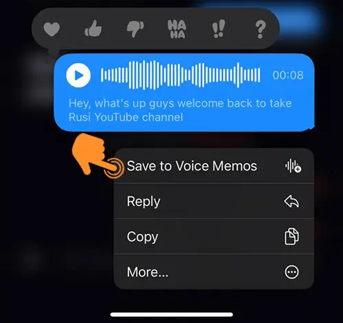 Save to Voice Memos on iPhone