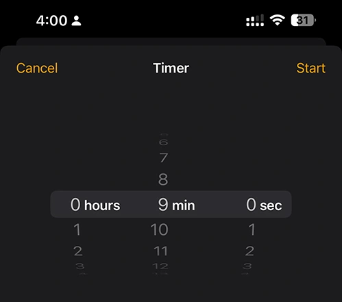 Set duration of timer in iPhone