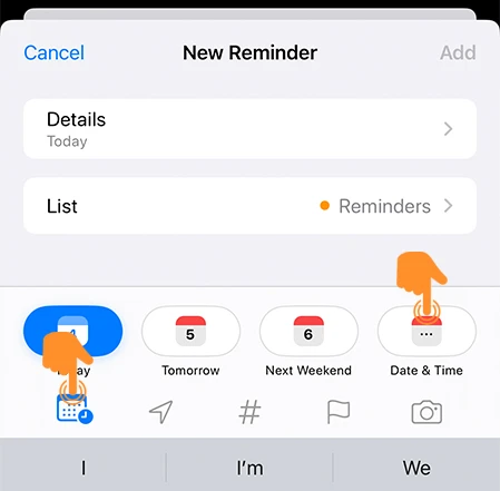 Tap Calendar and Date and Time icon
