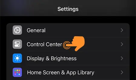 Tap on Control center in settings app