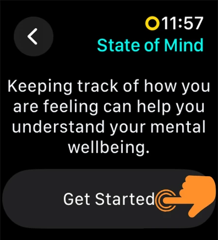 Tap on Get Started to State of Mind