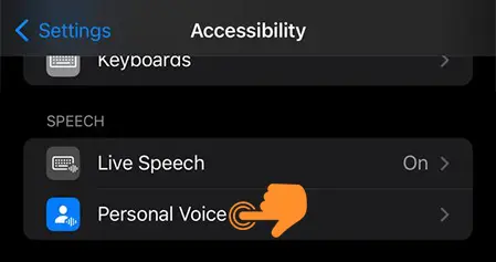 Tap on Personal voice