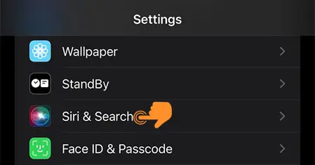 Tap on Siri and Search