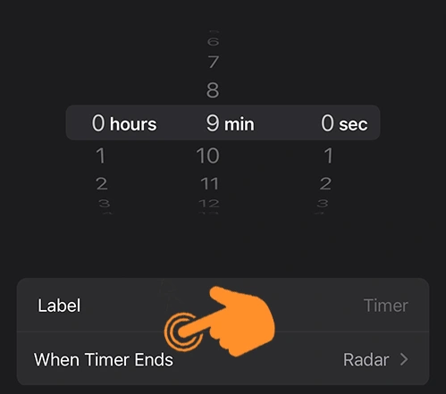 Tap on When Timer Ends option in iPhone clock app