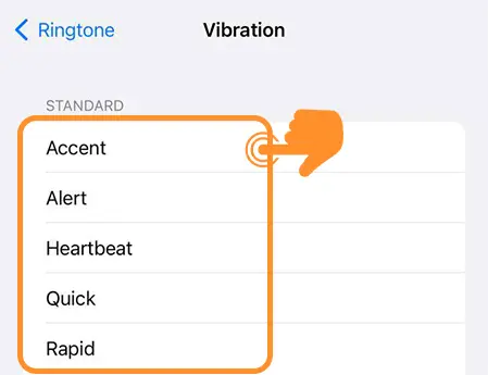 choose vibration on iPhone