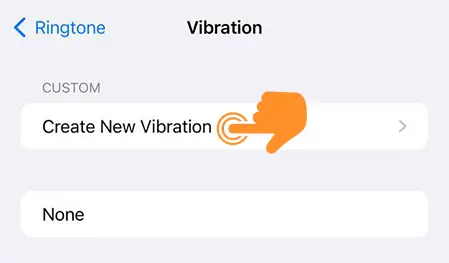 click create new vibration option