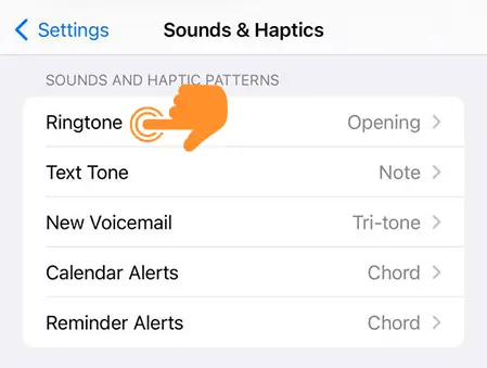 click on Sounds and haptics