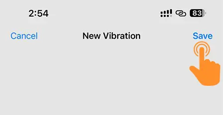 click on save for new vibration pattern
