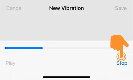 click on stop for new vibration pattern