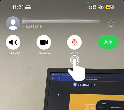 mute someone on facetime in ios