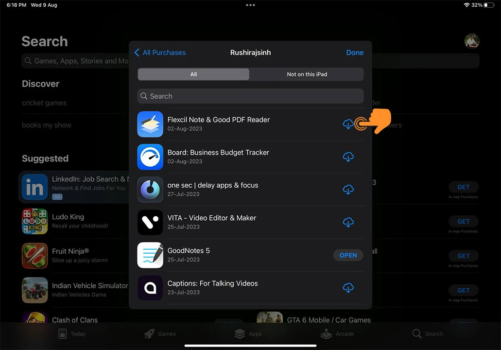 re-download app on iPad