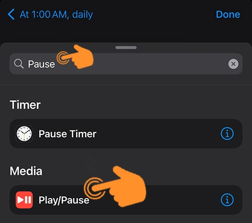 search Pause in automation search bar
