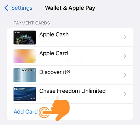 Add a card from Apple Pay