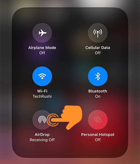 Click AirDrop in Control center