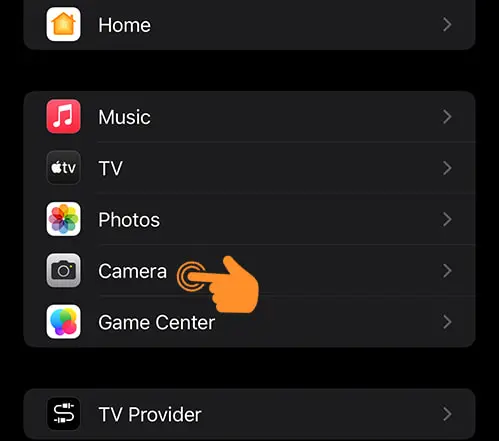 Open iPhones Camera Settings