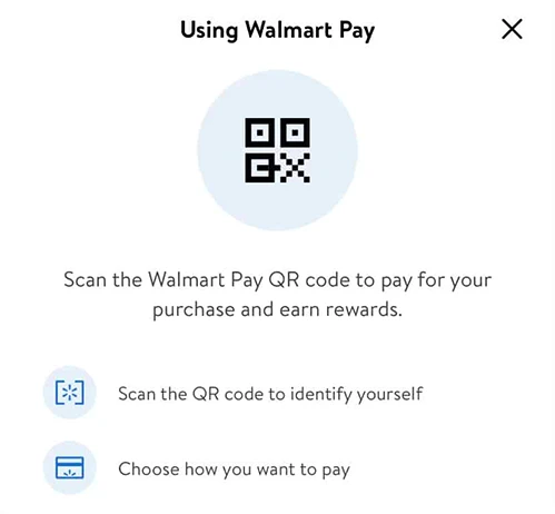 Scan Walmart QR code to pay