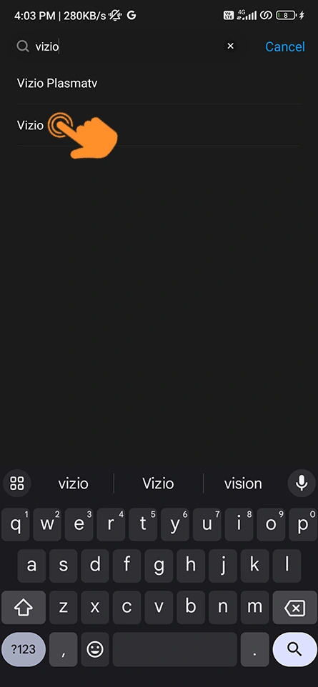 Search Vizio Tv Remote on IR Blaster remote app