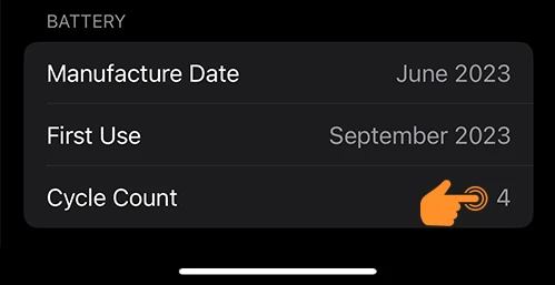 See Battery Cycle Count