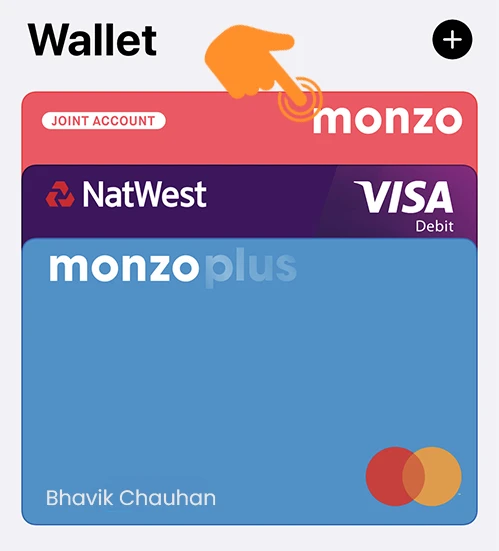 Select your card in Apple wallet