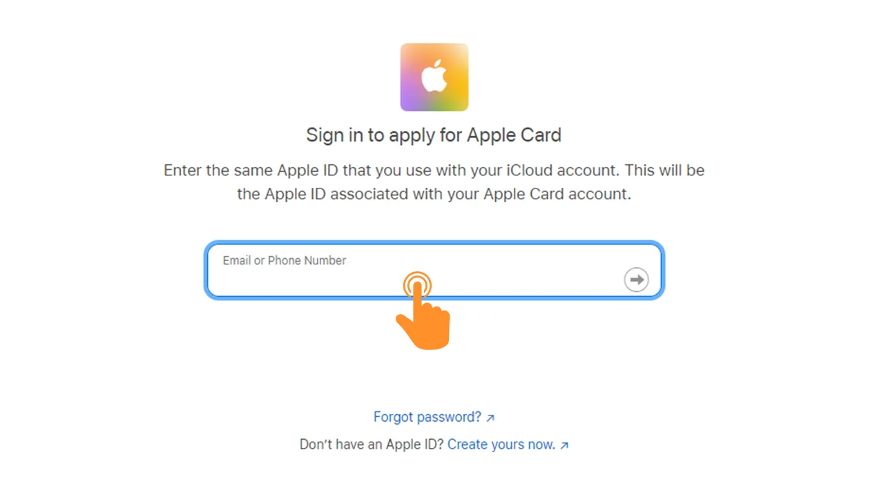 Sign in with user Apple ID to apply for Apple Card