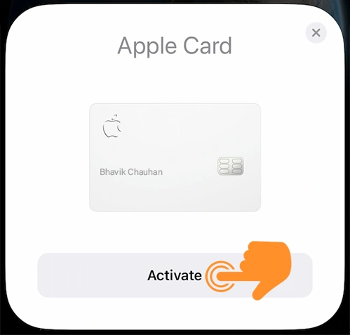 Tap on Activate button to Active Apple Titanium Card