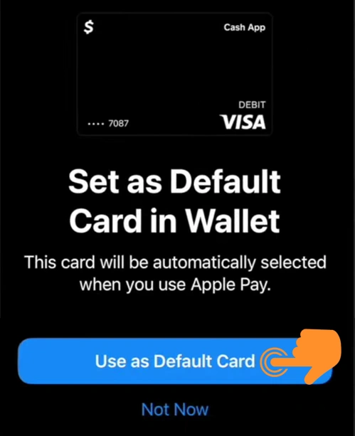 Tap on Use as Default Card to set as Default
