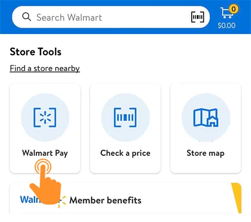 Tap on Walmart Pay to make payment