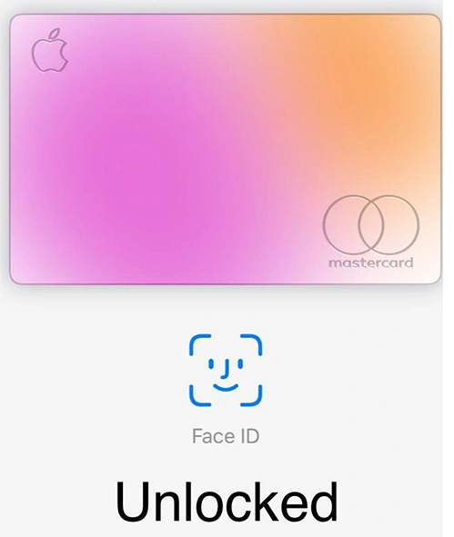 Authenticate to unlock Apple Card