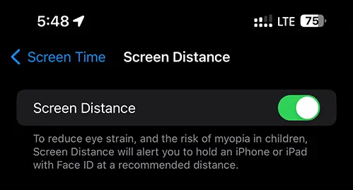 Disable Screen Distance on iPhone