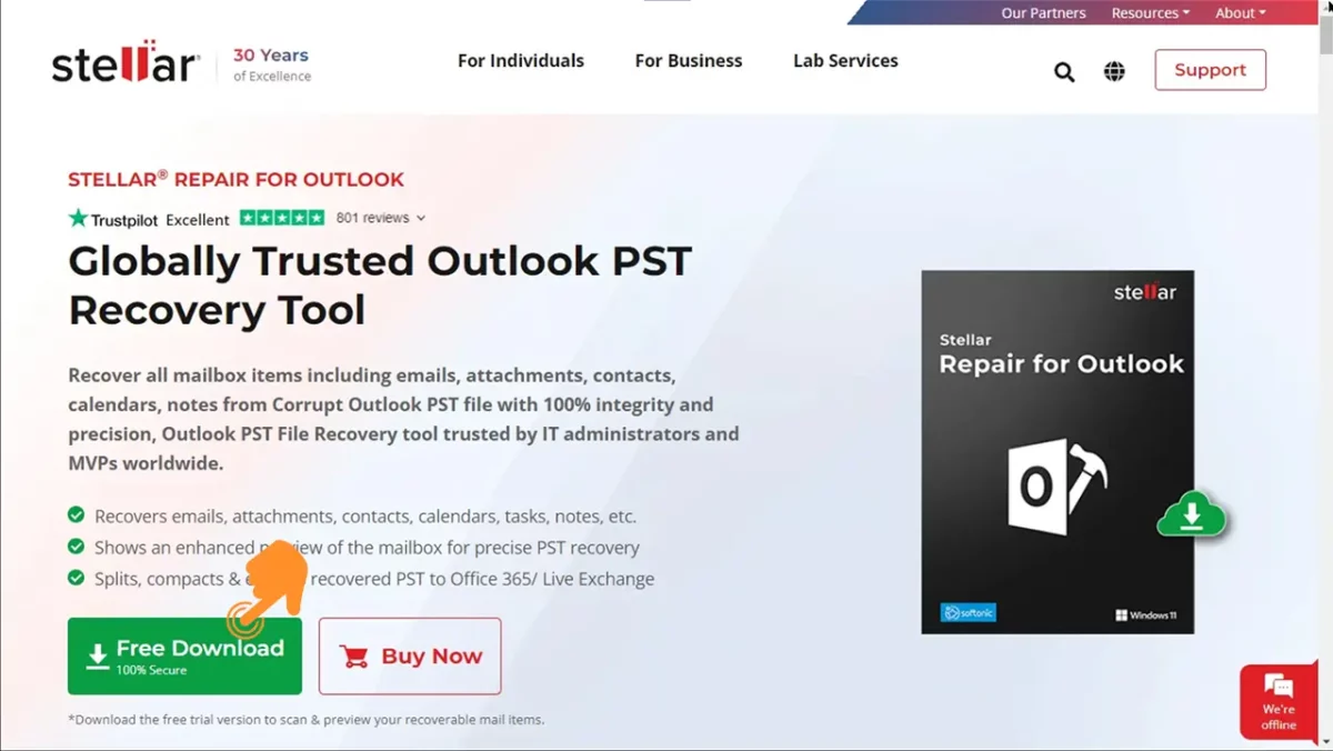 Download Stellar Repair for Outlook software