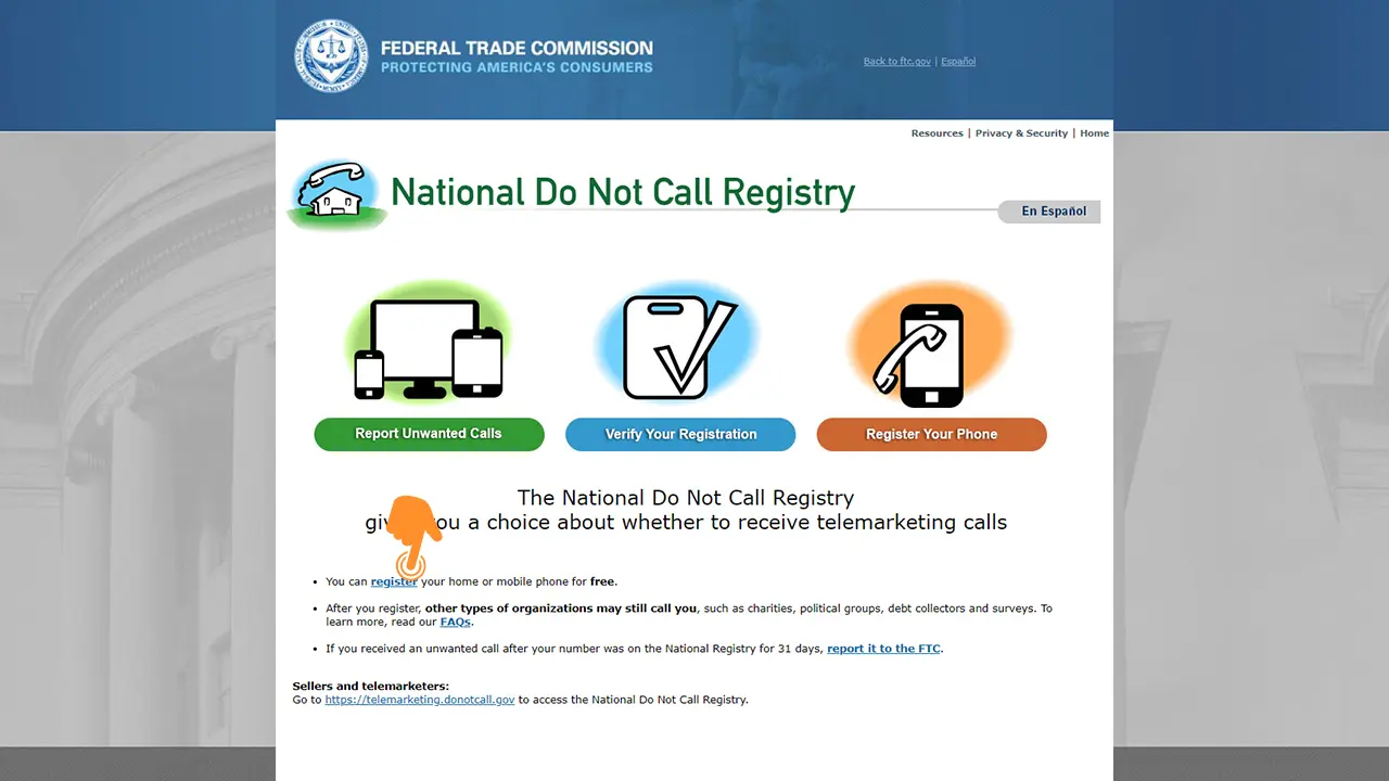Registering on the Do Not Call List 1