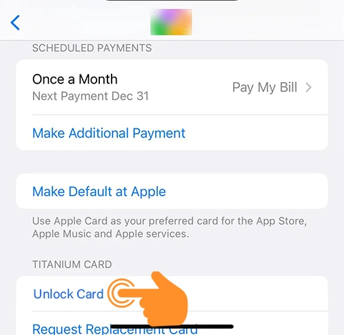 Tap on Unlock Card to Unlock Apple Card