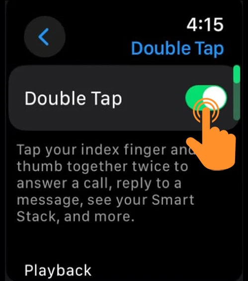 Toggle on Double Tap on Apple Watch Ultra 2