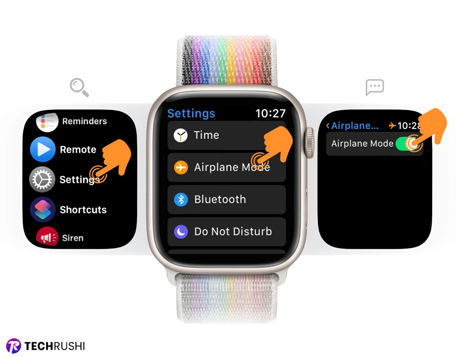 Turn on Airplane mode on Apple watch