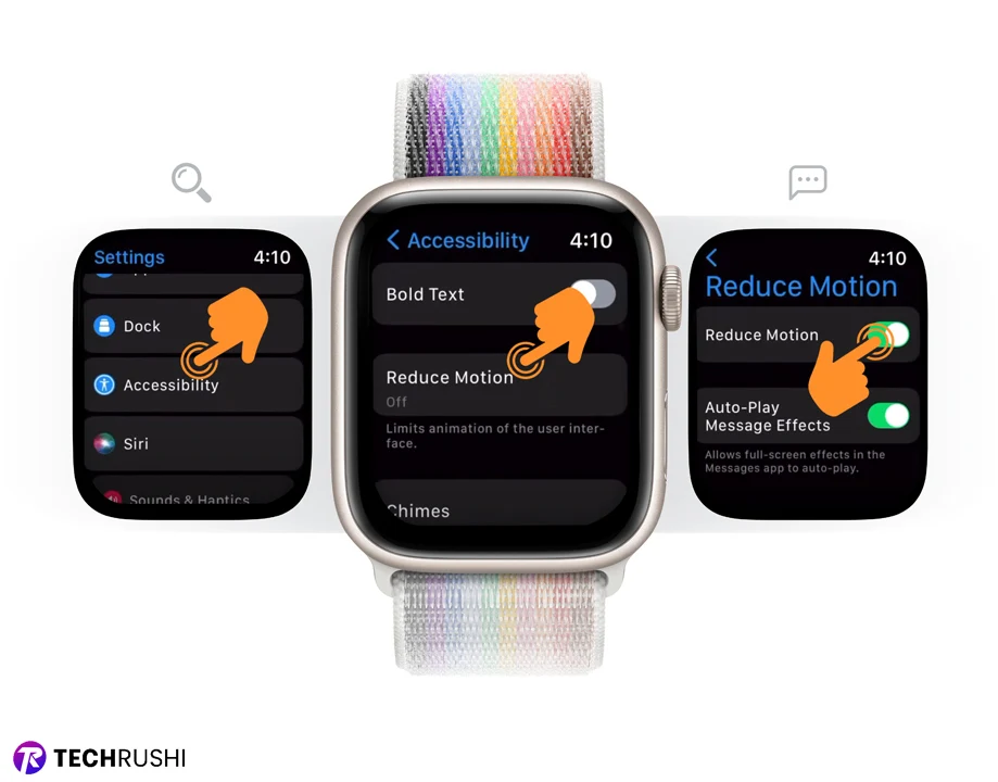 Turn on Reduce Motion on Apple Watch