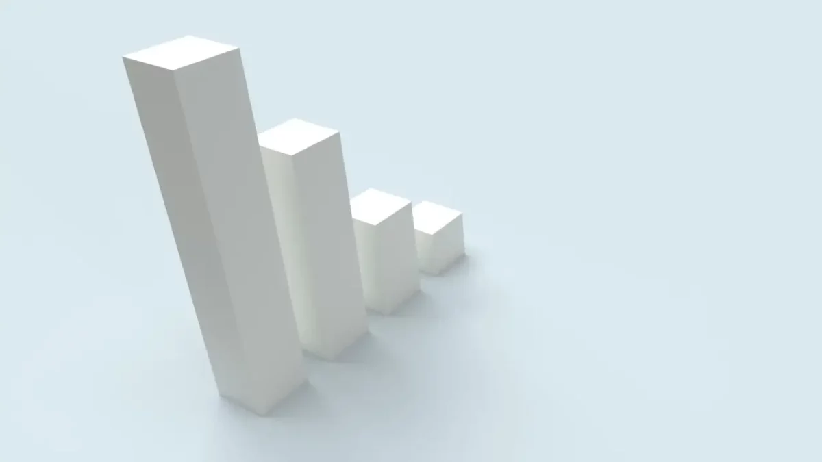 White 3D graphical illustration of a bar chart