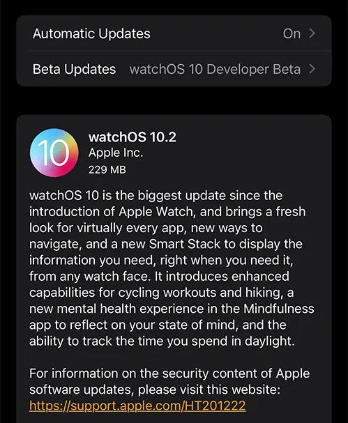 watchOS 10.2 RC Updates